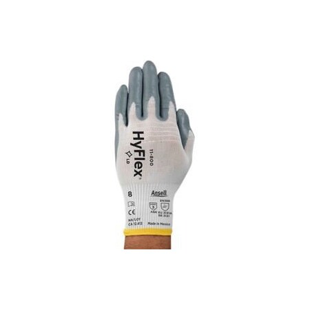 Ansell Foam Nitrile Coated Gloves, Foam Nitrile, Palm, 3 Abrasion Level, White/Gray, 7 12 PK 205570